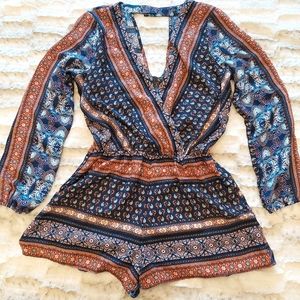 Bebop juniors boho printed romper SZ L